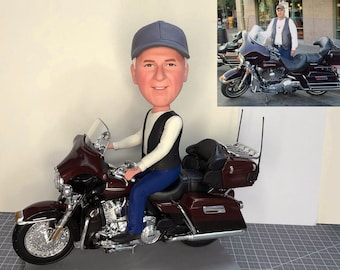 Custom Motorcycle Bobblehead, Bobblehead On A Motorcycle, Custom Motorcycle Gifts For Boyfriend, Unique Gift For Motorcycle Riders