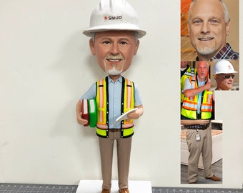 Custom Bobblehead Construction Worker, Custom Construction Worker Bobblehead, Funny Birthday Gift For Coworker, Retirement Gift For Coworker