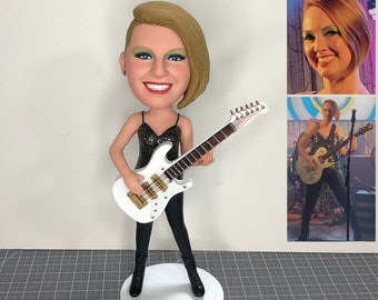 Custom Guitar Player Bobblehead, Gift For Guitar Lover Girlfriends, Electric Guitar Player Gifts, Personalized Gift For Guitar Player