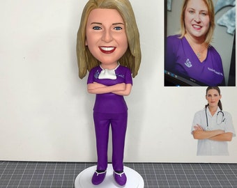 Custom Female Doctor Bobblehead, Personalized Female Doctor Statues, Personalized Action Figure Doctor, Custom Doctor Figurine