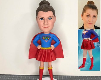 Custom Superhero Bobbleheads, Custom Superhero Figures, Custom Superhero Figures, Custom Supergirl Bobblehead, Custom Superwoman Bobblehead