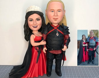 Make Your Own Bobblehead , Custom Cosplay Couple Bobblehead, Custom Princess and Prince Bobblehead, Personalized Couple Bobbleheads