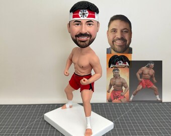 Custom Boxer Bobbleheads, Custom Bodybuilding Bobblehead, Custom Trainer Figurines, Custom Kickboxing Statue, Custom Muay Thai Bobblehead