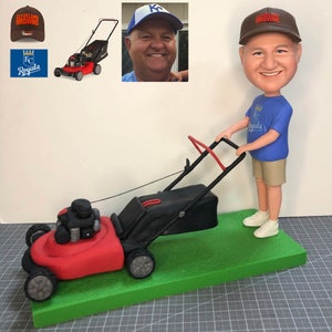 Custom Bobblehead Pushing The Weeder, Personalized Anniversary Gifts For Him, Unique Father&#39;s Day Gifts, Personalized Gifts For Husband