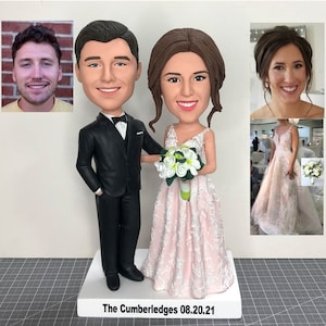 Custom Bobblehead Wedding Cake Topper, Personalized Wedding Cake Bobbleheads, Custom Figurine Wedding Cake Topper, Custom Wedding Bobblehead