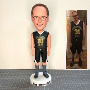 Personalized Sports Fan Bobblehead, Custom Football Fan Bobblehead, Unique Christmas Gifts For NBA Fans, Unique Gifts For Baseball Fans image 1