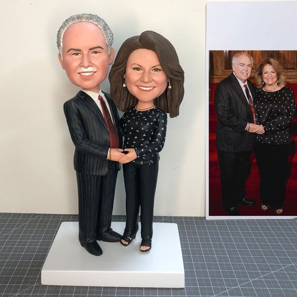 Custom Couple Bobbleheads, 50th Anniversary Gifts For Parents, Personalized Happy Couple Bobblehead, Custom Couple Christmas Bobbleheads