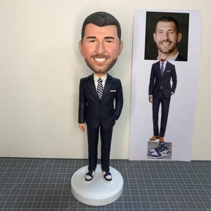 Custom Business Suit Man Bobbleheads, Personalized Gifts For Boss, Birthday Gift for Boss Male, Christmas Gifts For Your Boss Male image 1