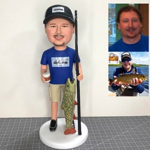 Personalized Fishing Bobblehead, Custom Fisherman Bobbleheads, Custom  Fishing Bobblehead, Fisherman Figurines, Unique Fishing Gifts for Dad 