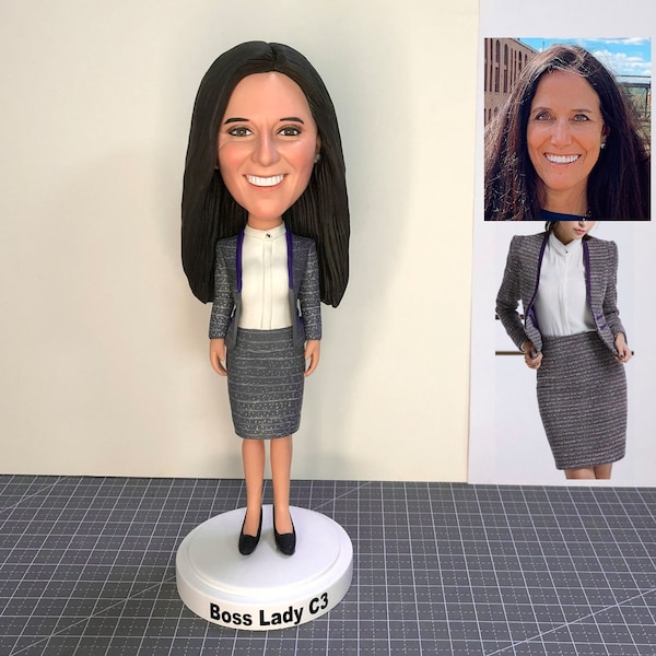 Custom Casual Bobbleheads, Personalized Gifts For Your Boss Female, Custom Gifts For Female Office Manager, Christmas Gifts For Coworker
