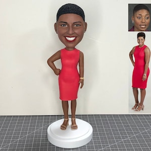 Benutzerdefinierte Wackelkopf-Figur, lässiger Wackelkopf personalisiert, individuelle Geschäftsfigur, Polymer-Ton-Figur für eine Person basierend auf Ihren Fotos