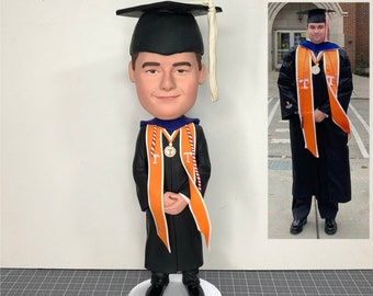 Custom Student Bobblehead, Personalized Graduation Bobblehead , 3D Fully Custom Sculpture Bobblehead, Custom Gift for Graduate From Photos