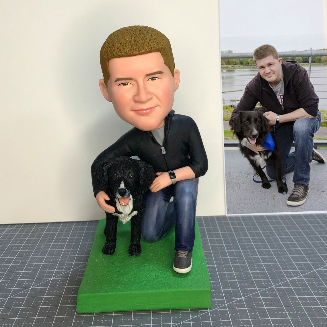 Custom Bobbleheads With Dog Custom Man with Dog Bobbleheads Etsy