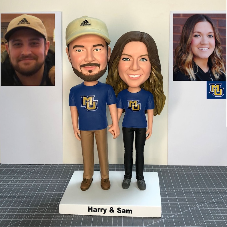 This cute personalized bobble head dolls made of your couples picture will surprise your boyfriend on valentine