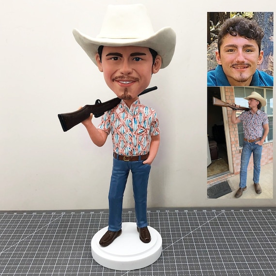 Custom Cowboy Bobblehead Custom Hunter Bobblehead Personal Etsy