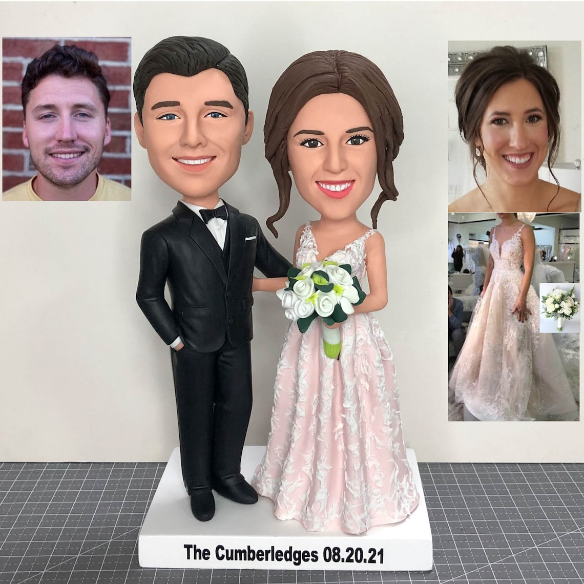 Custom Bobblehead Wedding Cake Topper Personalized Wedding Etsy