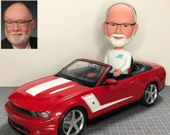 Custom Man In Car Bobblehead, Custom Race Car Bobbleheads, Custom Bobbleheads Driving Cars, Personalised Gifts For Men