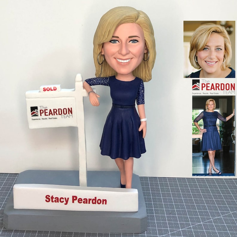 Personalized Bobblehead Business Card Holder, Custom Business Card Holder Bobblehead, Business Gift For Boss, Unique Business Thank You Gift