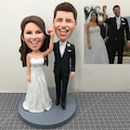 Custom Wedding Cake Toppers Bobbleheads, Fully Customized Wedding Bobbleheads, Custom Couple Bobbleheads For Wedding Cake Topper Figurine