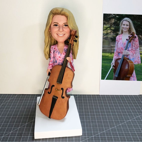 Custom Cello Player Bobblehead For Her, Personalized Cello Player Gifts, Custom Music Bobblehead For Musicians, Custom Musicians Bobbleheads