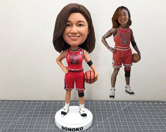 Custom Basketball Bobblehead, Custom Schoolgirl NBA Bobblehead, Custom Sports Bobblehead, Custom Player Bobbleheads for Basketball Fans