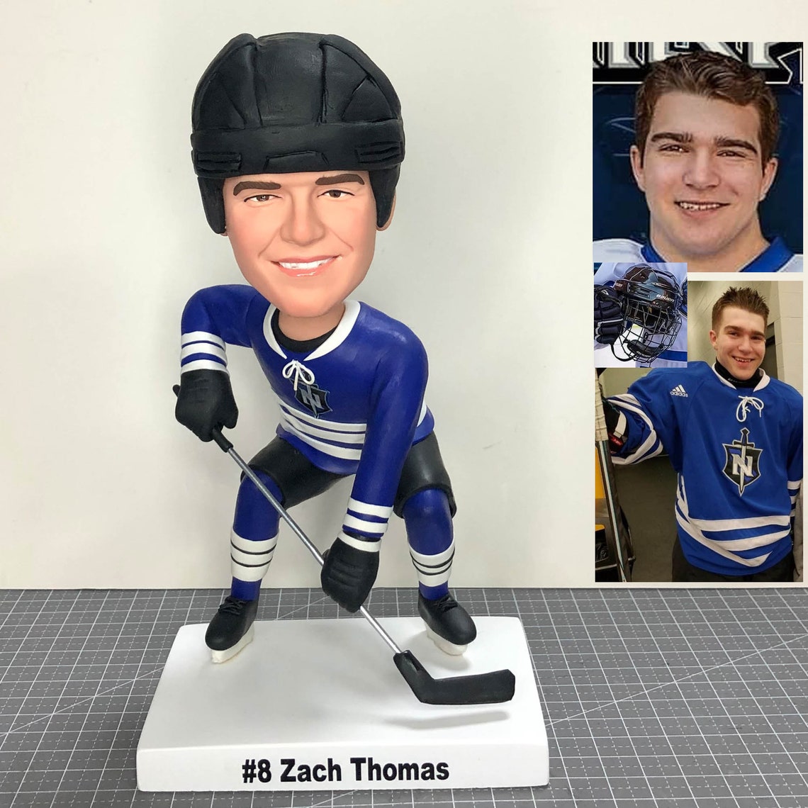 Custom Bobblehead Hockey Player Custom Hockey Player Etsy