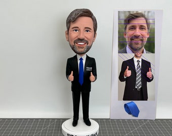 Custom Businessman Bobbleheads Thumbs Up, Custom Boss Bobbleheads, Custom Groom Figurines, Custom Entrepreneur Statues As Unique Gifts