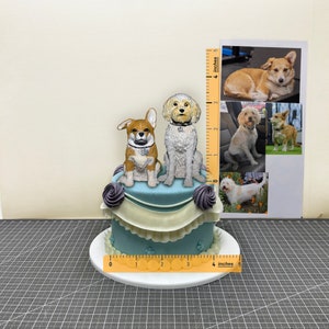 Adorno para tarta de bodas personalizado con forma de perro, adorno para tarta de cumpleaños personalizado para mascota, adornos para tarta de animales, adorno para tarta de bodas, adorno para tarta de bodas con forma de perro