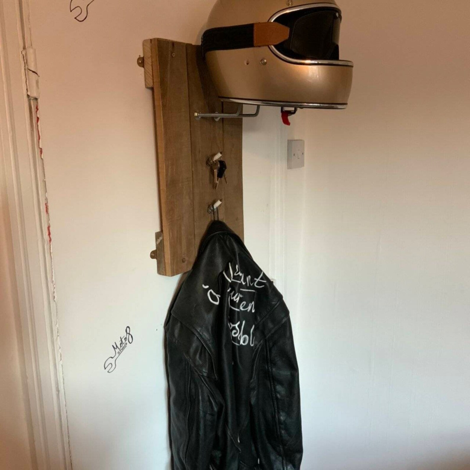 Bespoke small motorcycle helmet and gear tidy Etsy