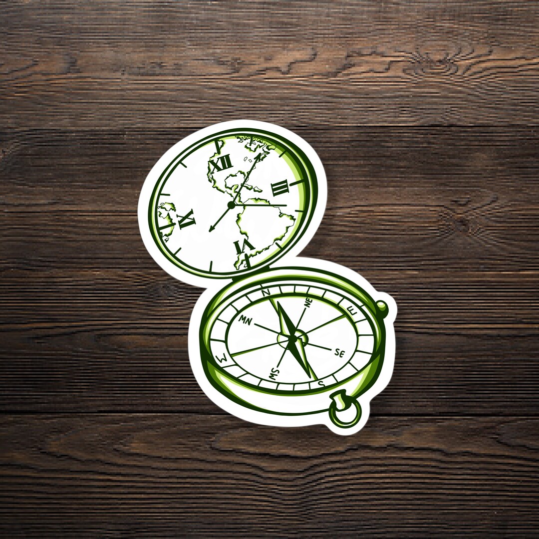 Waterproof Vinyl Sticker (compass) for Laptops and Water Bottles ...