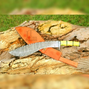 Kukri, Kukri Knife Damascus steel, Hunting knife, Bowie knife, cristmiss gift,handmade knife, Gift for men USA,Kukri lover