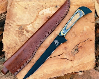 Handmade Damascus Steel Fillet Knife: Outdoor Fishing & Hunting Gift