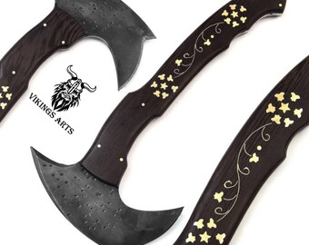 Custom Handmade Carbon Steel Viking Hatchet Tomahawk Hunting Tactical Axe