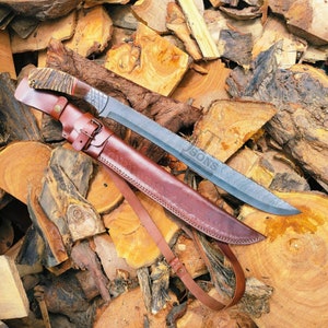Personalized MACHETE & SHEATH Knive Custom Engraved Camping Hunting Survival Hiking Groomsmen Gifts for Him Dad Men Boyfriend 22" Christmas