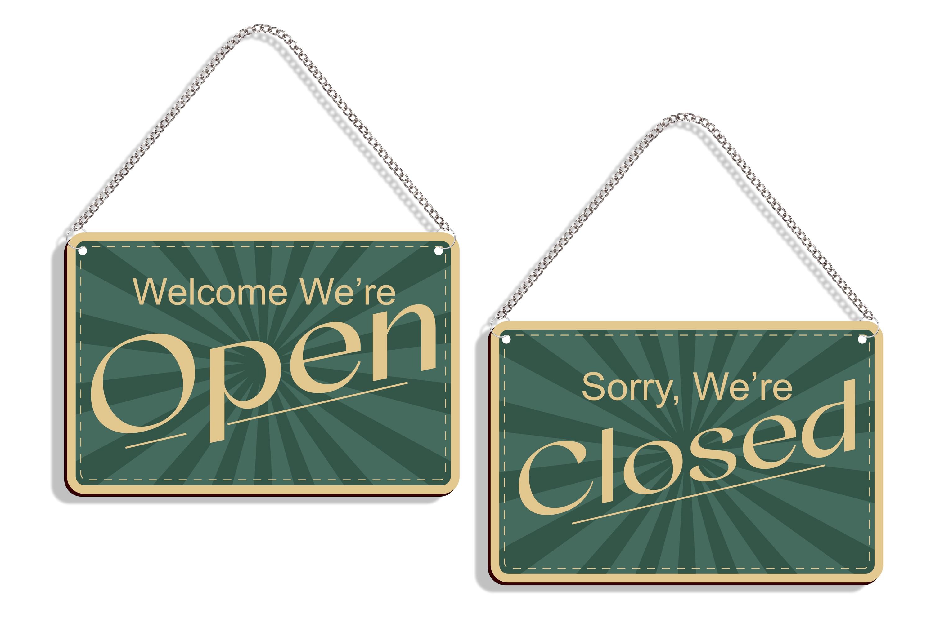 Double Sided Wooden Open Closed Sign: Business Decor (14.8 X 22.3 Cm ...