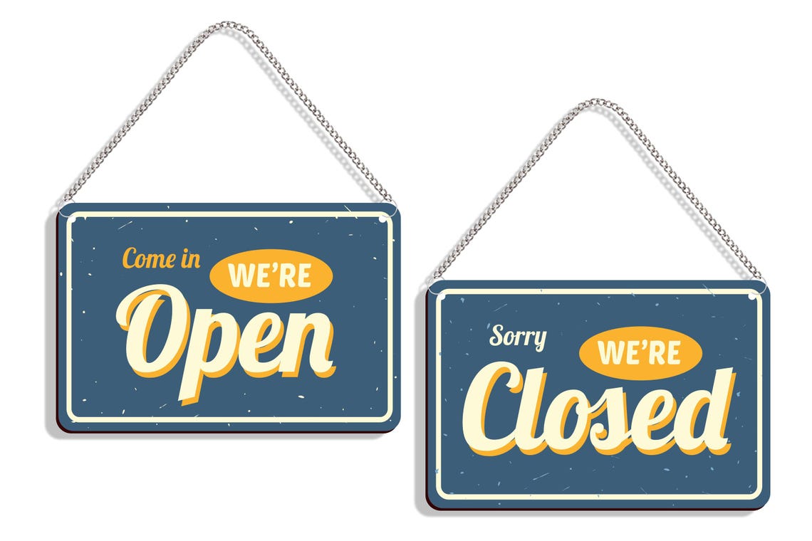 Open Closed Sign Board for Shop Open Closed Sign Board Double Side ...