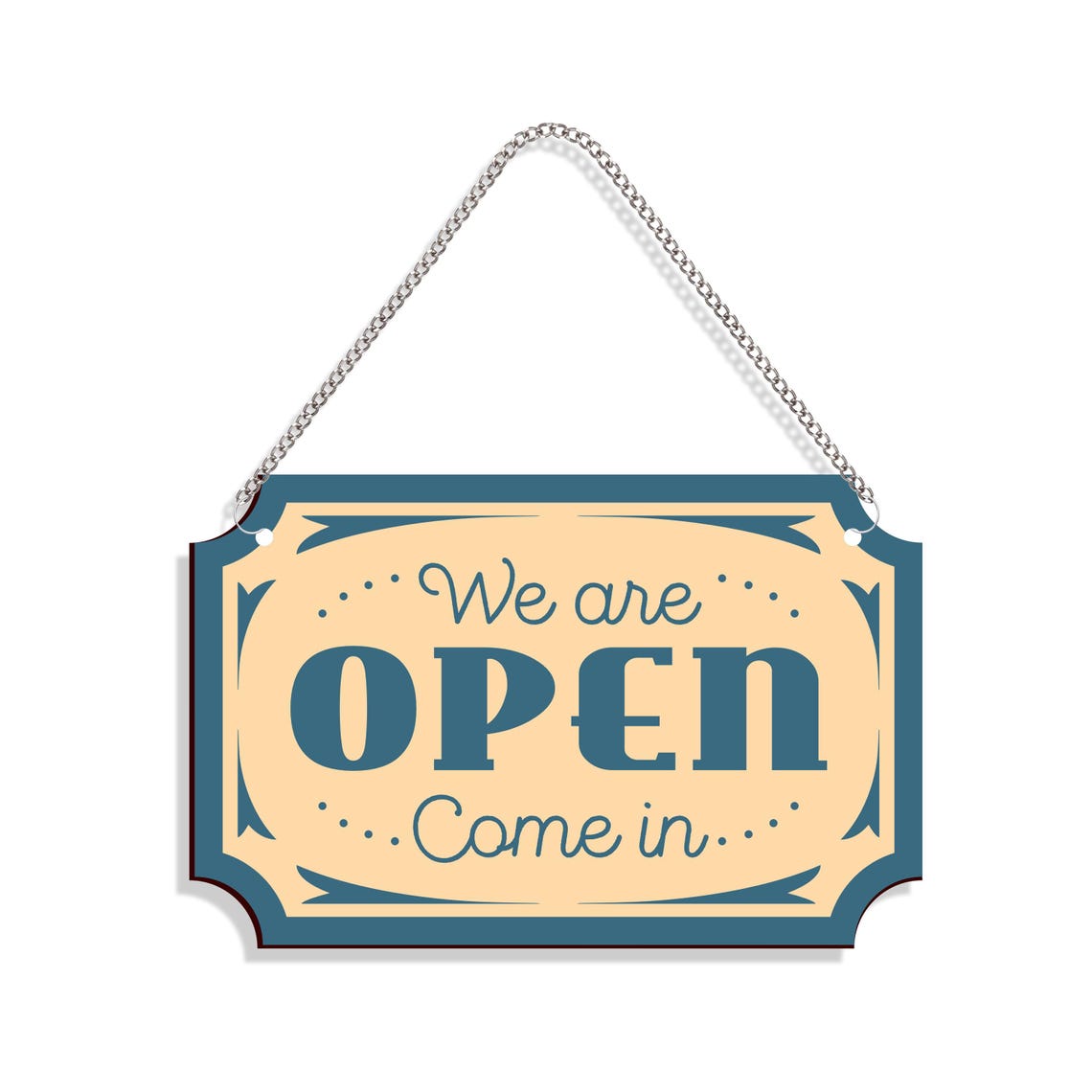 Wooden Double Sided Open-closed Sign With Metal Chain, Open Closed Sign ...