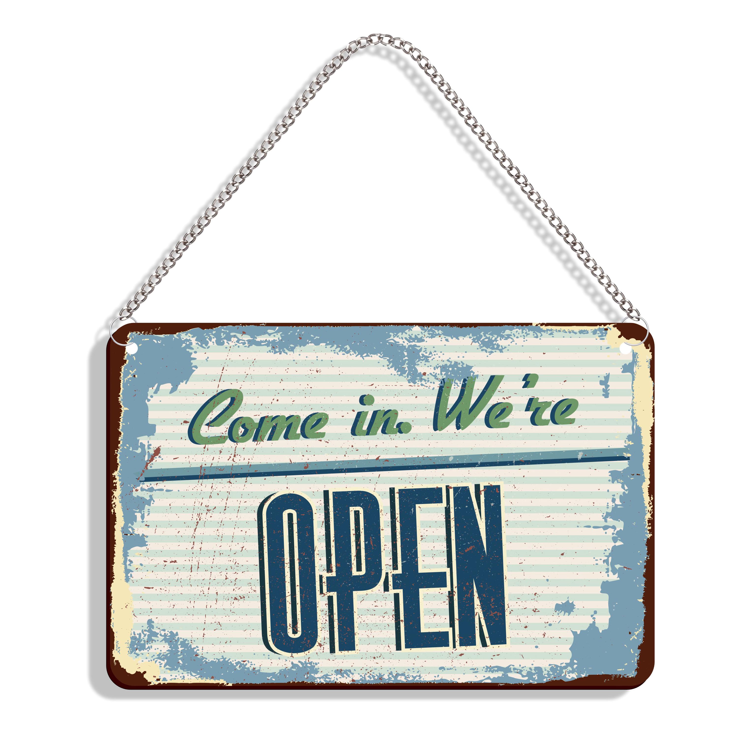 vintage old signboard 看板 Vintage Look Open Closed Sign Board for Shop, Open Closed