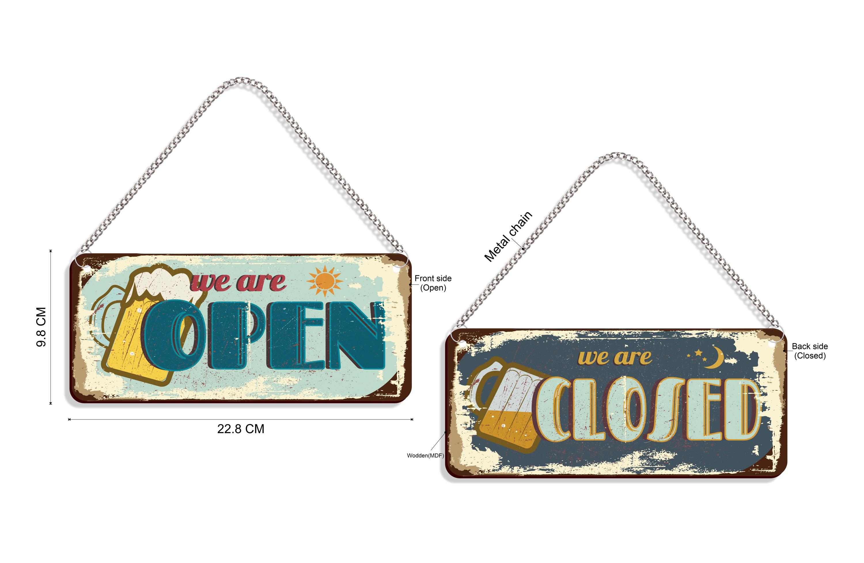 Vintage Look Open Closed Sign | Open Closed Sign Board for Shop | Open ...