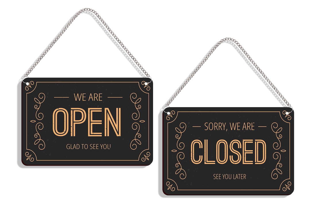 Wooden Open Closed Sign: Double Sided Shop Decor - Etsy