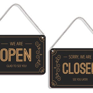 Wooden Double Sided Open Closed Sign Board, Open Closed Sign For Shop And Business, Shop Open Closed Sign