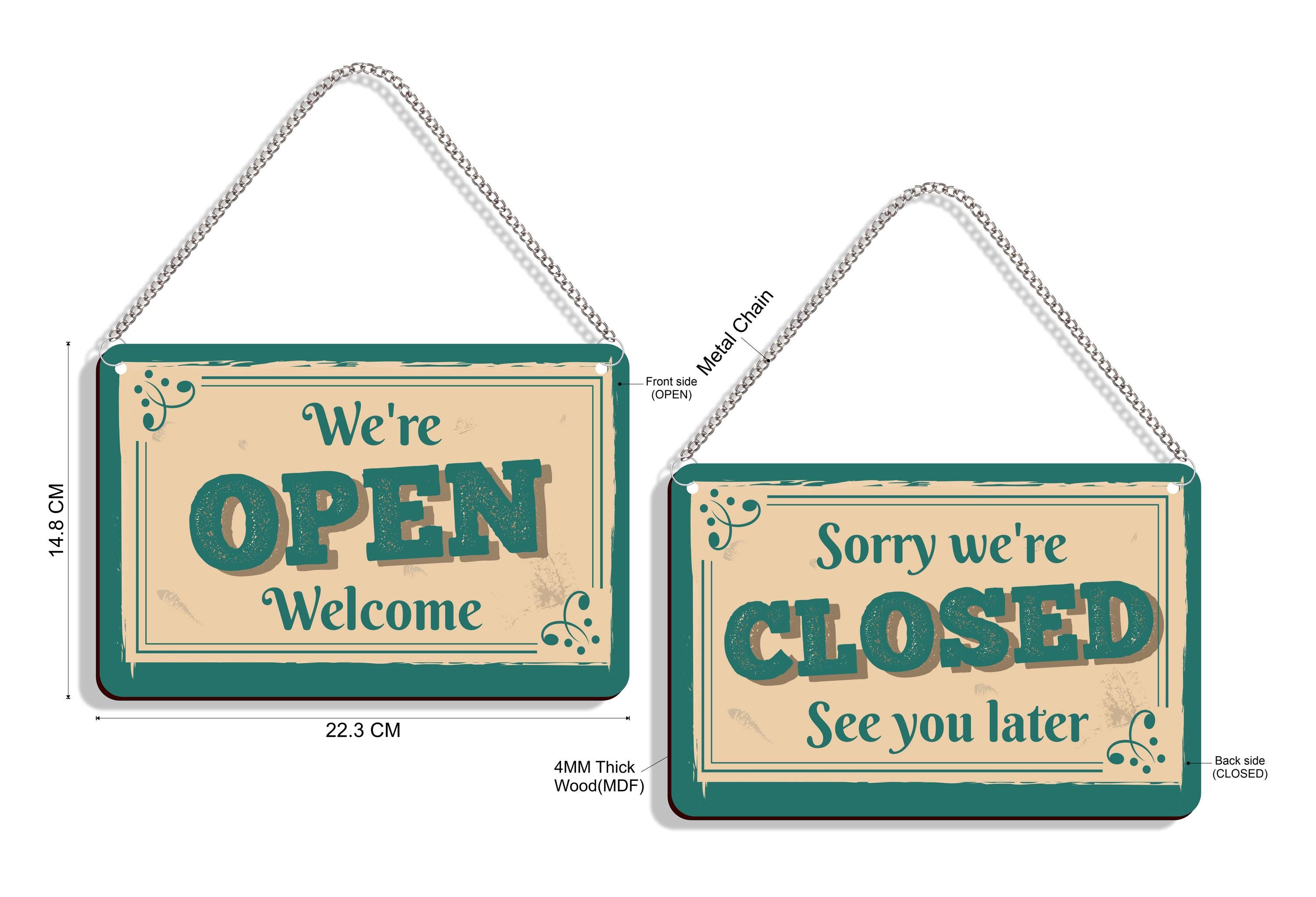 Double Sided Wooden Open Closed Sign: Shop Decor - Etsy