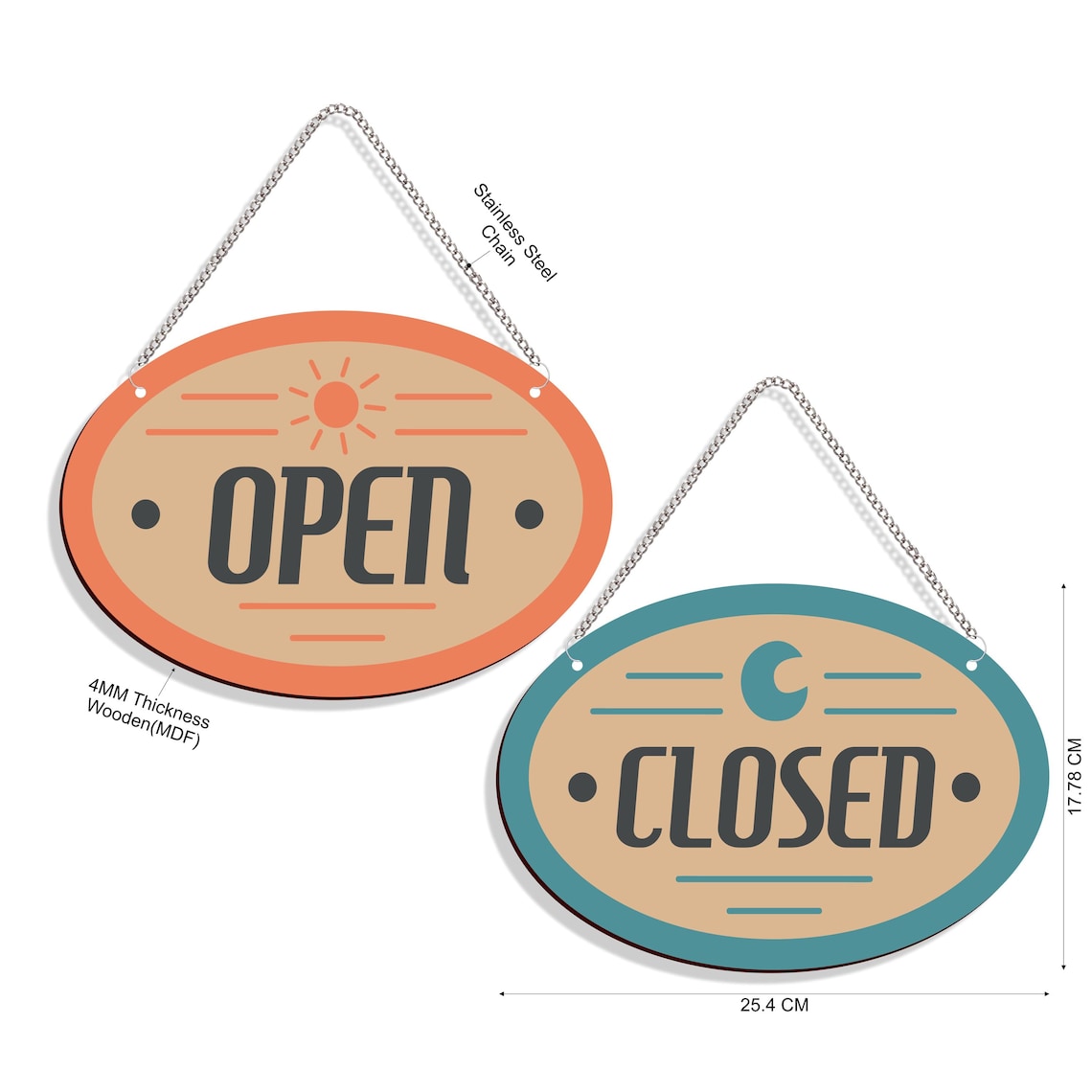 Double-sided Wooden Open Sign for Business - Open Closed Sign for ...