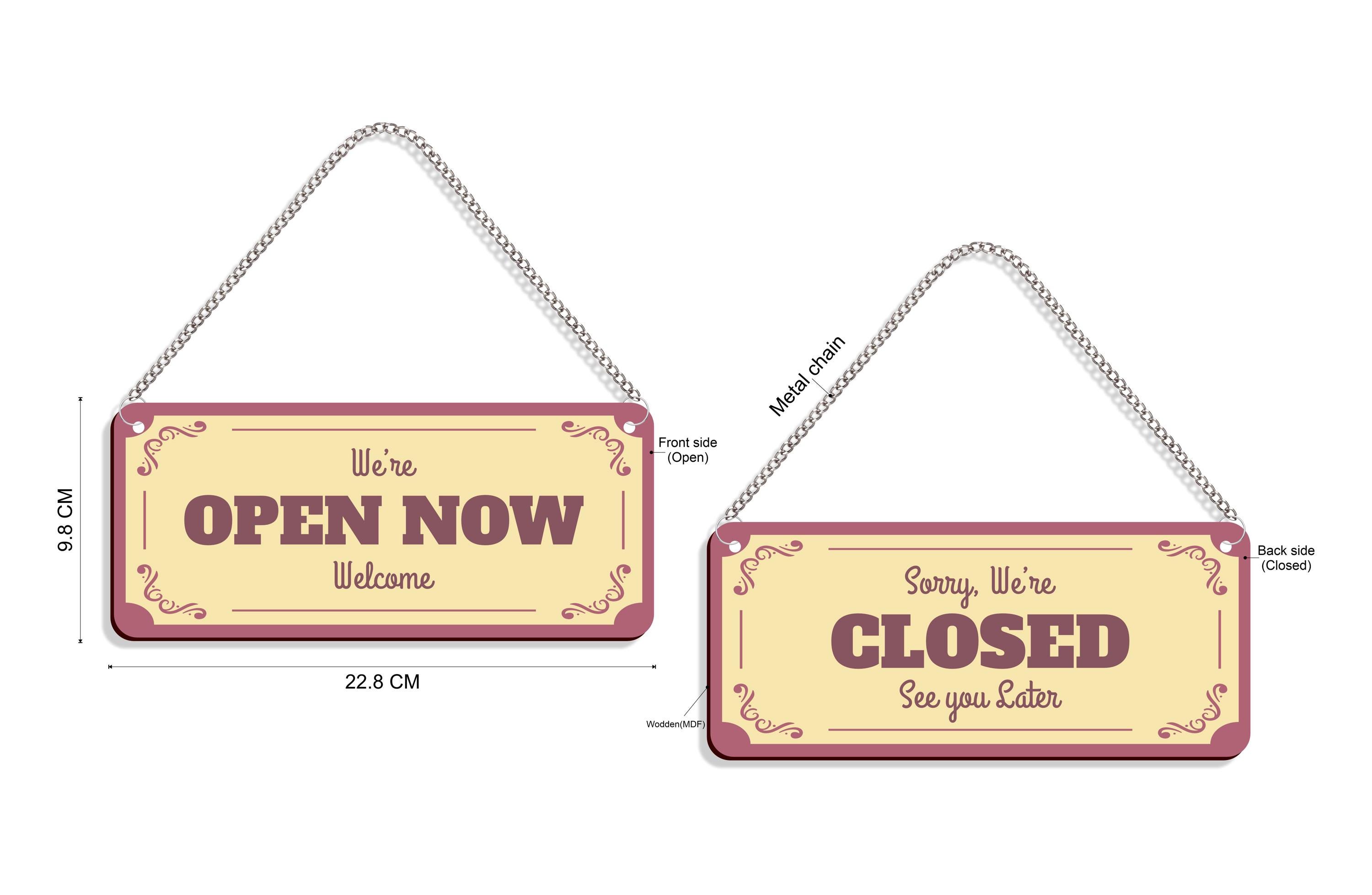 Open Closed Sign for Business | Vintage Open Closed Sign Board for Shop ...