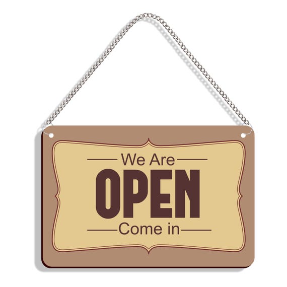 Buy Double Sided Wooden Open Closed Sign: Business Decor (14.8 X