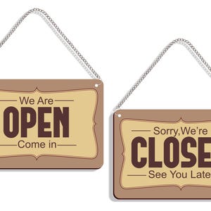 Double Sided Wooden Open Closed Sign Board For Shop, Open closed Sign For Business, Shop Open Closed Sign