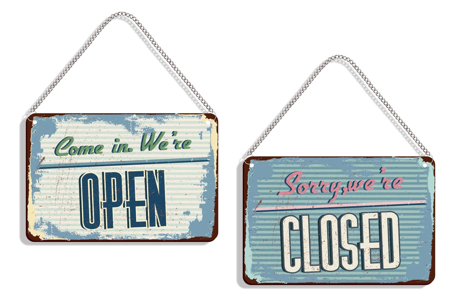 Vintage Look Open Closed Sign Board for Shop, Open Closed Sign for ...