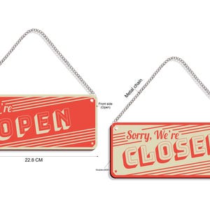 Double Sided Open Closed Sign: Wooden Business Sign With Chain - Etsy