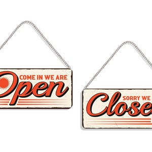Open Closed Sign Board for Shop | Vintage Look Open Closed Sign | Open Closed Sign | Wooden Open Close Sign Board for Business