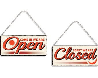 Wooden Double Side Open Close Sign Board | Open Closed Sign for ...